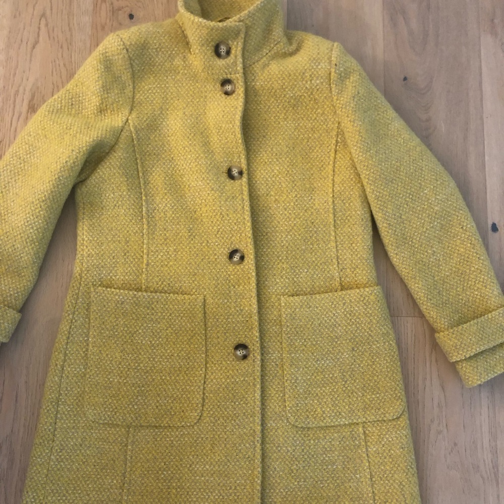 Esprit Mustard Yellow Sz L Button Down Jacket/ Coat